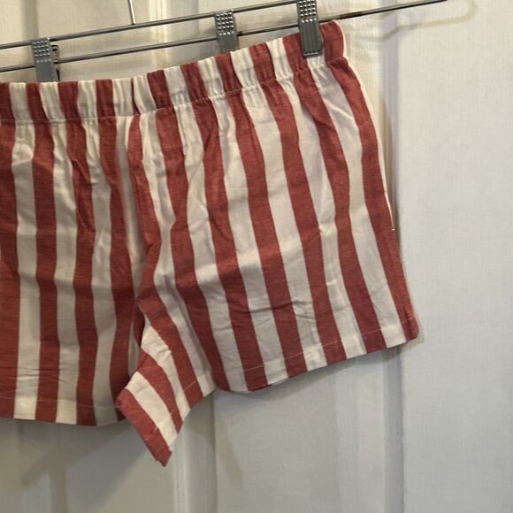 NWT Stars Above Women's Linen Blend Striped Pajama Shorts Small Red White - Picture 14 of 16